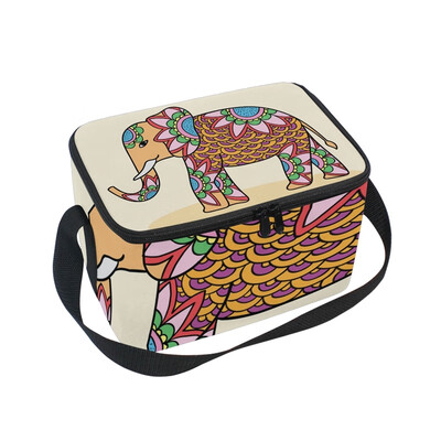 

ALAZA Insulated Lunch Box Roma Elephant Lunch Bag for Men Women Portable Tote Bag Cooler Bag