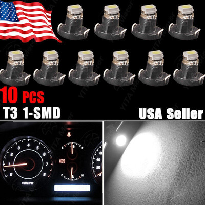 

10 PCS Pure White T3 Neo Wedge 1-1210 SMD 8mm Cluster Instrument Dash Light US