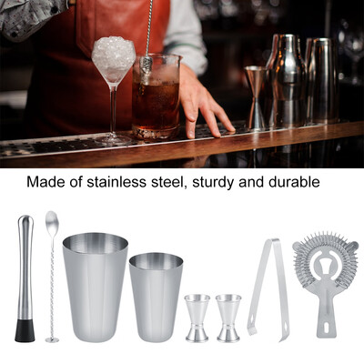 

Greensen 9pcs Set Stainless Steel Cocktail Set Kit Shaker Mixer Tools for Bar Household