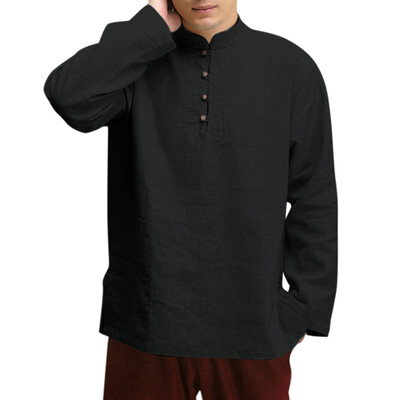 

Toponeto Fashion Mens Casual Solid Long Sleeve Stand T Shirts Tops Blouses