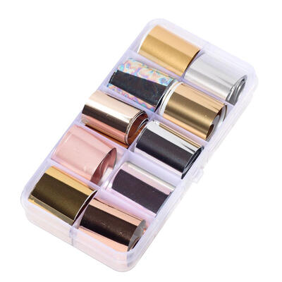 

10pcslot Nail Art Foils Laser Shining Mixed Transfer Sticker Decor Craft