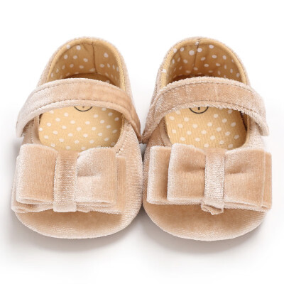 

Spring Summer Children Toddler Shoes Soft Suede Baby Girl Princess Shoes Fashion Bow Solid Childrens The First Walker