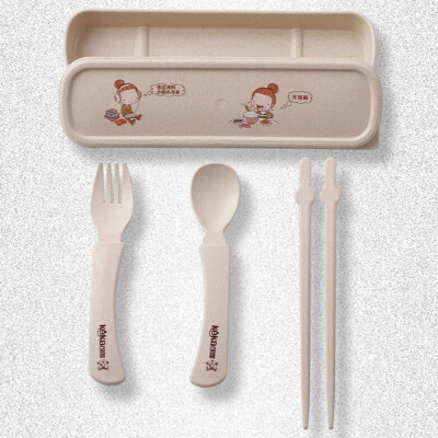 

3Pcs Children Flatware Utensil Dinnerware Cutlery Set Fork Spoon Chopsticks