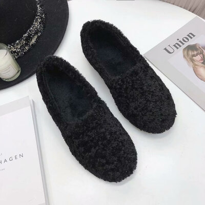 

Ins Mao Mao shoes women in autumn&winter winter wear students flat-bottomed Joker fashion bean shoes women