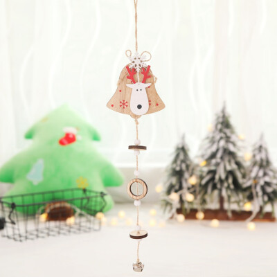 

Siaonvr Christmas Tree Deer Bell Wooden Pendant Christmas Decorations