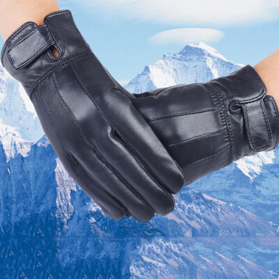 

4 Styles New Fashion Autumn And Winter Men And Women Leather Warm Gloves Plus Velvet Thickening Windproof Full Finger Gloves