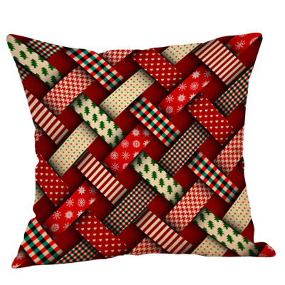 

Tailored Christmas Pillow Case Glitter Cotton Linen Sofa Throw Cushion Cover Home Decor