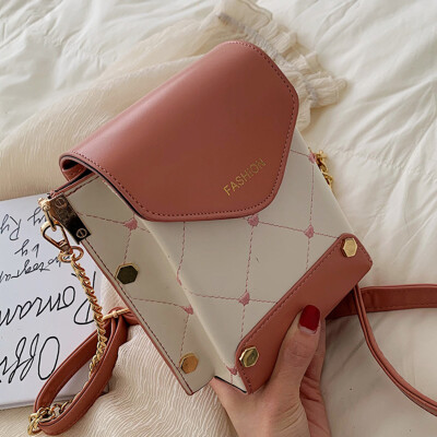 

Women 2019 Korean version chain 100 foreign fashion mini mobile phone bag Hong Kong wind one shoulder slanted small square bag