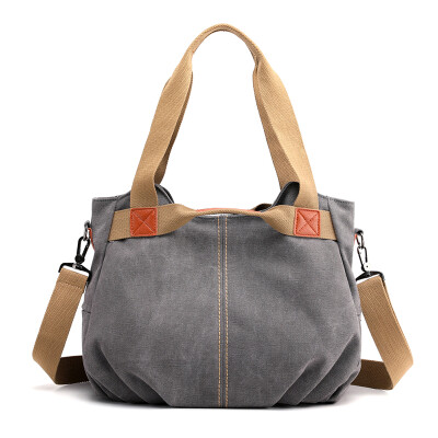 

Womens bag womans canvas handbag large canvas one-shoulder bag retro Korean version large capacity