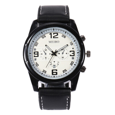 

New three-eye calendar sports watch mens simple number