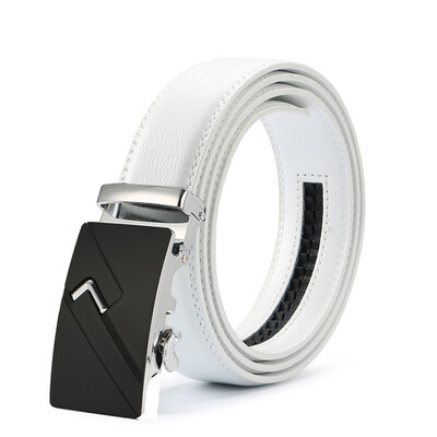 

New Designer letter buckle Automatic Buckle Cowhide Leather belt men jaguar designer white belts mens belts luxury 110-125cm