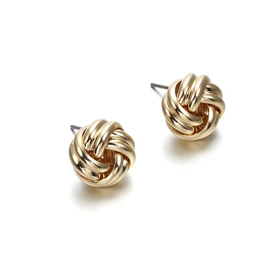

Trendy Gold Color Indented Stud Earrings Fashion Jewelry Women Earrings Wedding Party Gifts Female Accessories Good Quality