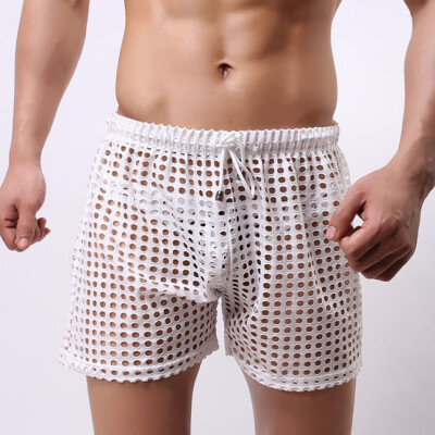 

Tailored Mens Sexy Underwear Shorts Mens Flat Corner Fishing Net Sexy Underwear