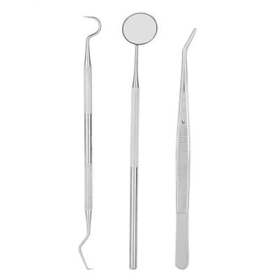 

Greensen 3pcsset Stainless Steel Mouth Mirror Probe Plier Tweezer Teeth Clean Hygiene Kit Dental Tool