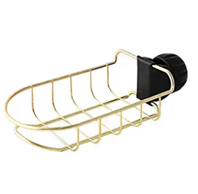 

Stainless Steel Faucet Storage Rack Kitchen Sink Storage Rack Bathroom Metal Storage Bag Shelf Soap Sponge Storage Rack