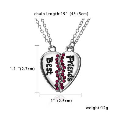 

2PCSet Mothers Day Valentines Day Necklaces&Pendants Hollow Letter Stitching Best Friends Necklace Ladies Birthday Gift