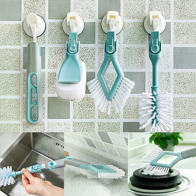 

〖Follure〗Kitchen Toilet Bathroom Wash Cleaning Sponge Cleaner Long Handle Brush
