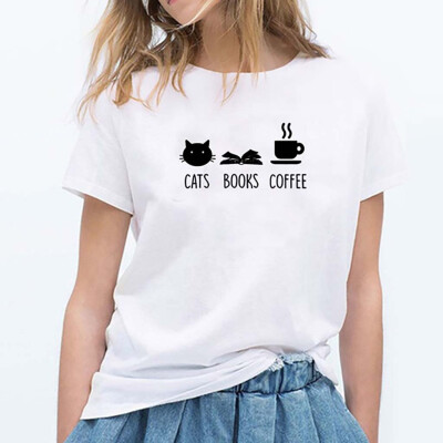 

Nomeni Women Girls Plus Size Cat Print Tees Shirt Short Sleeve T Shirt Blouse Tops