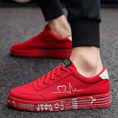 

Cloth shoes mens autumn sports casual shoes canvas students red summer skate shoes mens tide shoes