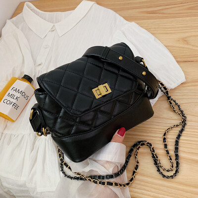 

Lingge chain bucket bag female 2019 new tide fashion Messenger bag female wild ins bag handbag shoulder bag