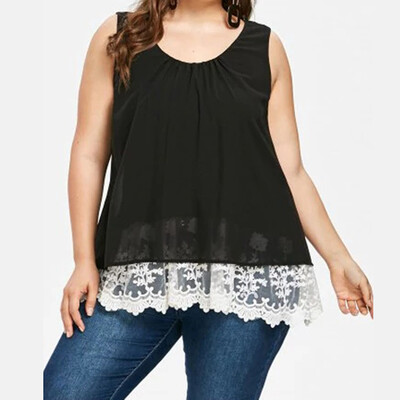 

Nomeni Women Chiffon Floral Casual Flower Lace Plus Size Blouse Top Shirts Tank Vest L2