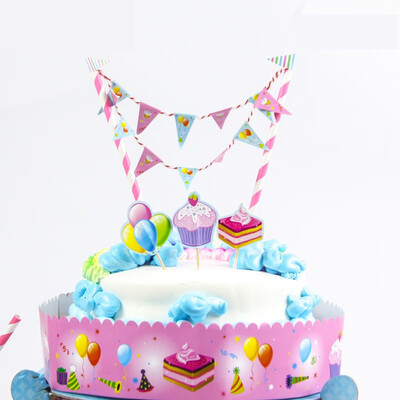 

FUNNYBUNNY Cupcake Topper Bunting Flags Picks Kids Birthday Party Wedding Baby Shower Cake Baking Decorationcake bunting