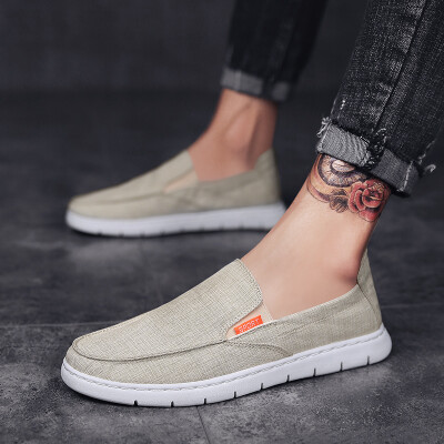 

Mens shoes 2019 new summer breathable trend lazy one pedal canvas wild tide shoes casual old Beijing cloth shoes