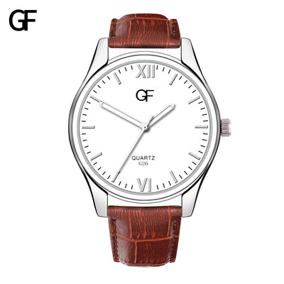 

Gobestart Fashion High-End Mens Quartz Letter Leather Watch Pointer Light Series Men