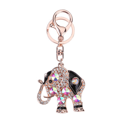 

Metal Rhinestone Elephant Keychain Cartoon Animal Crystal Key Ring Shoulder Bag Key Chain