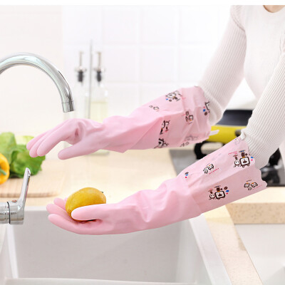 

Gobestart Waterproof Velvet Gloves Wash Dishes Dishwashing House Cleaning