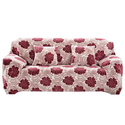 

Thickened Elastic Tight Wrap Full Sofa Cover Towel Print Floral Slipcover