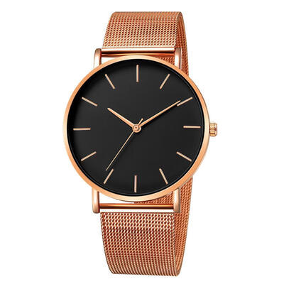 

2019 Men Women Minimalist Watch Mesh Band Stainless Steel Analog Quartz Wristwatch Lady Female Unisex Luxury Watches Relogio