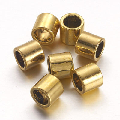 

Tibetan Style Alloy European Beads Large Hole Column Beads Cadmium Free & Nickel Free & Lead Free Antique Golden 7x65mm