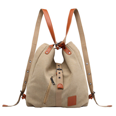 

Casual Womens Convertible Large Capacity Tote Shoulder Bag Canvas Backpack