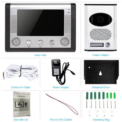 

7 TFT LCD Monitor 03 Mega Pixels Video Door Phone Doorbell Home Security Intercom System Night Vision Outdoor Rainproof