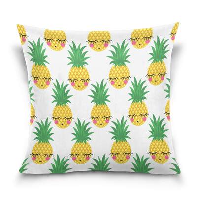 

ALAZA Throw Pillow Cover 16 X 16 inch Christmas Gift Cushion Cover with Cartoon Pineapple Printed Pillowcase