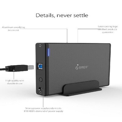 

ORICO 7688U3 USAP Vertical Hard Drive HDD Enclosure 35 inch USB 30 to SATA 30 HDD Case Docking Station Support WindowsMacLinu