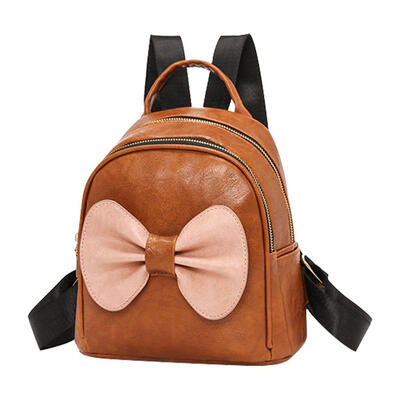 

Sweet Bowknot Backpack Preppy PU Leather Women Shoulder Travel School Bags