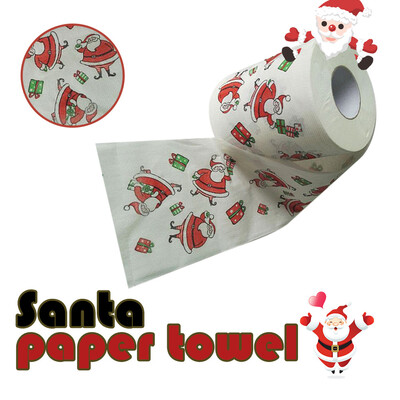 

JPGIF Christmas Pattern Roll Paper Print Interesting Toilet Paper Table Kitchen Paper