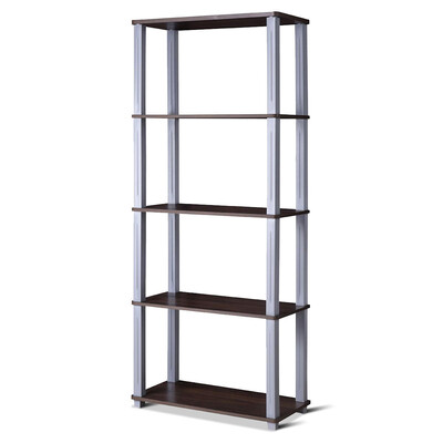 

5-Tier Multi-Functional Storage Shelves Rack Display Bookcase-Coffee