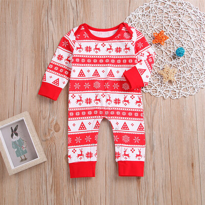 

Newborn Infant Baby Boy Girl Christmas Romper Bodysuit Clothes Outfits Set