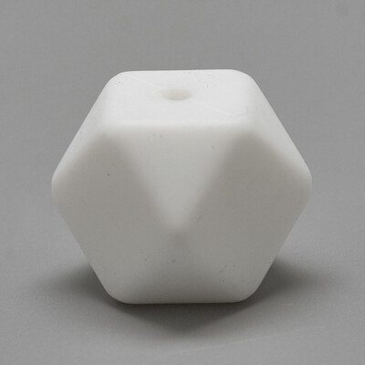 

Food Grade Environmental Silicone Beads Chewing Beads For Teethers DIY Nursing Necklaces Making Faceted Cube White 14x14x14mm