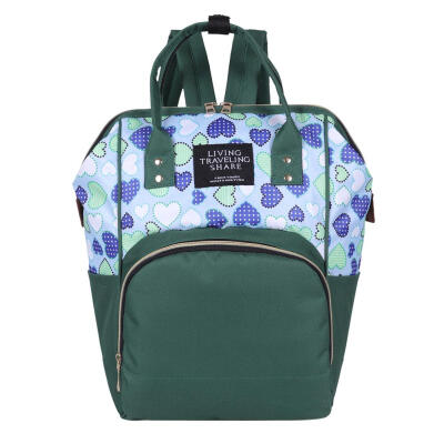 

Hit Color Heart Print Mommy Travel Backpacks Maternity Nappy Top-handle Bag