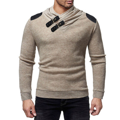 

Leif Nelson Mens Pullover Knitted Pullover Hoodie Shawl Collar Sweatshirt Long Sleeve Sweater Zipper Slim Fit LN1585