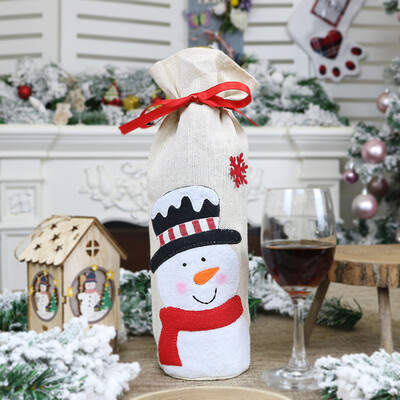 

Toponeto Christmas Red Wine Bottle Bag Cartoon Christmas Decoration Wine Gift Bag