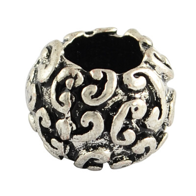 

Tibetan Style Alloy European Large Hole Beads Rondelle Lead Free & Nickel Free Antique Silver 75x10mm Hole 45mm