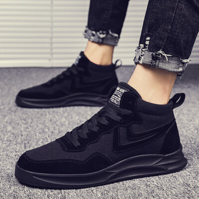 

Autumn high-top canvas shoes male Korean version of the trend of mens casual wild shoes shoes net red shoes shoes tide shoes