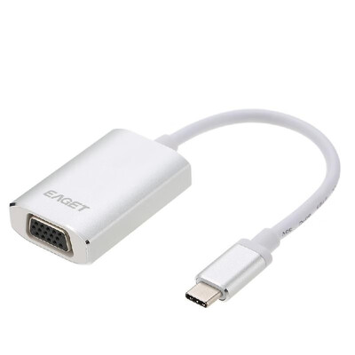 

EAGET Type-C to VGA HD Adapter Male To Female HUB Converter USB-C Splitter for MacBook Pro Laptop Smart Phone TV&more CH09