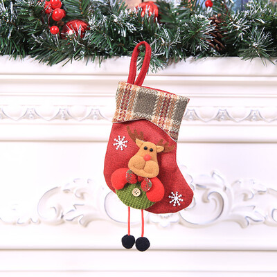 

〖Follure〗Christmas Stocking Mini Sock Santa Claus Candy Gift Bag Xmas Tree Hanging Decor