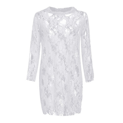 

Toponeto Sexy For Women Sheer Lace Babydoll Dress Lingerie Longsleeve Mini Nightdress